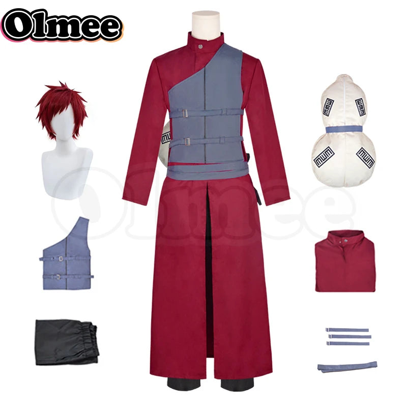 Gaara Kazekag Cosplay Costume with Sand Gourd