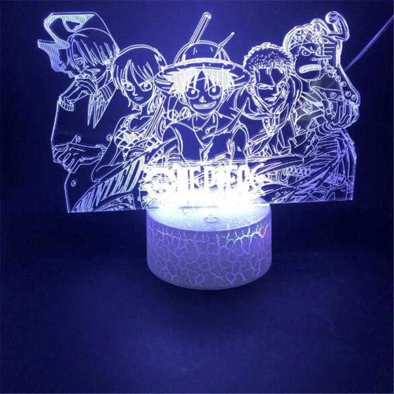 Set 1 One of Piece Multi-Style Night Light LED Color Changing Action Figure Collectables