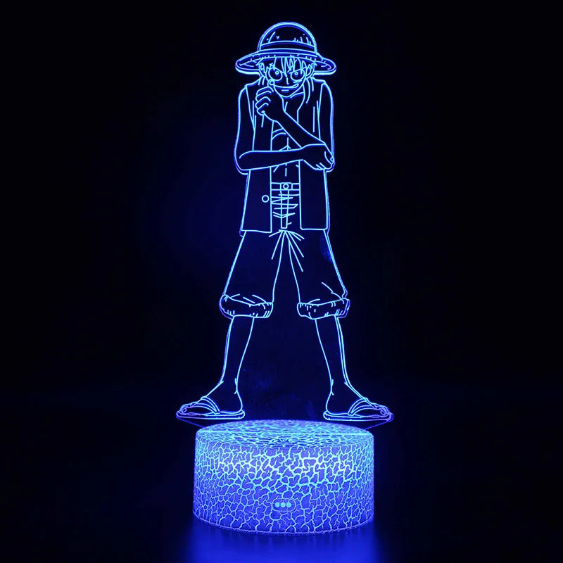 Set 1 One of Piece Multi-Style Night Light LED Color Changing Action Figure Collectables