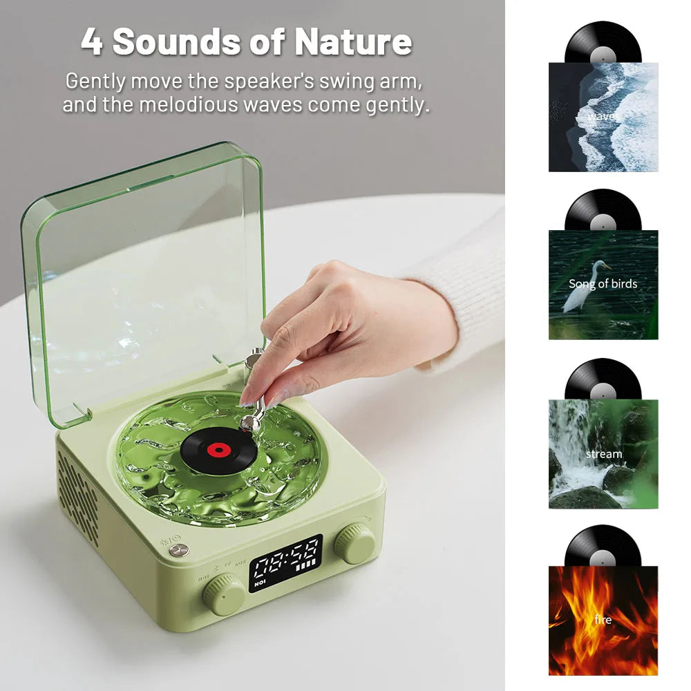 Waves Retro Vintage Portable Bluetooth Speaker with RGB Light