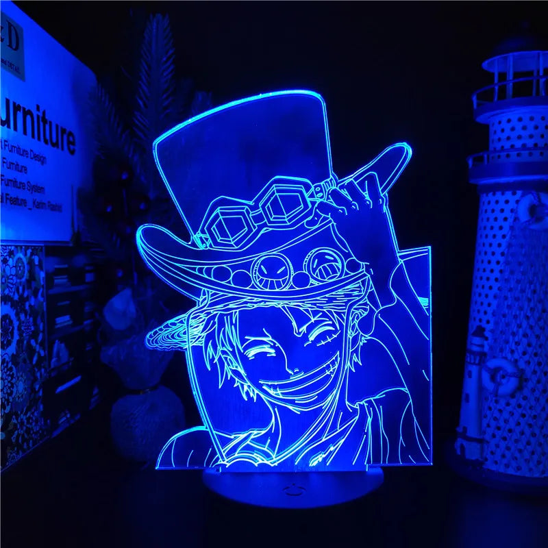 Set 1 One of Piece Multi-Style Night Light LED Color Changing Action Figure Collectables