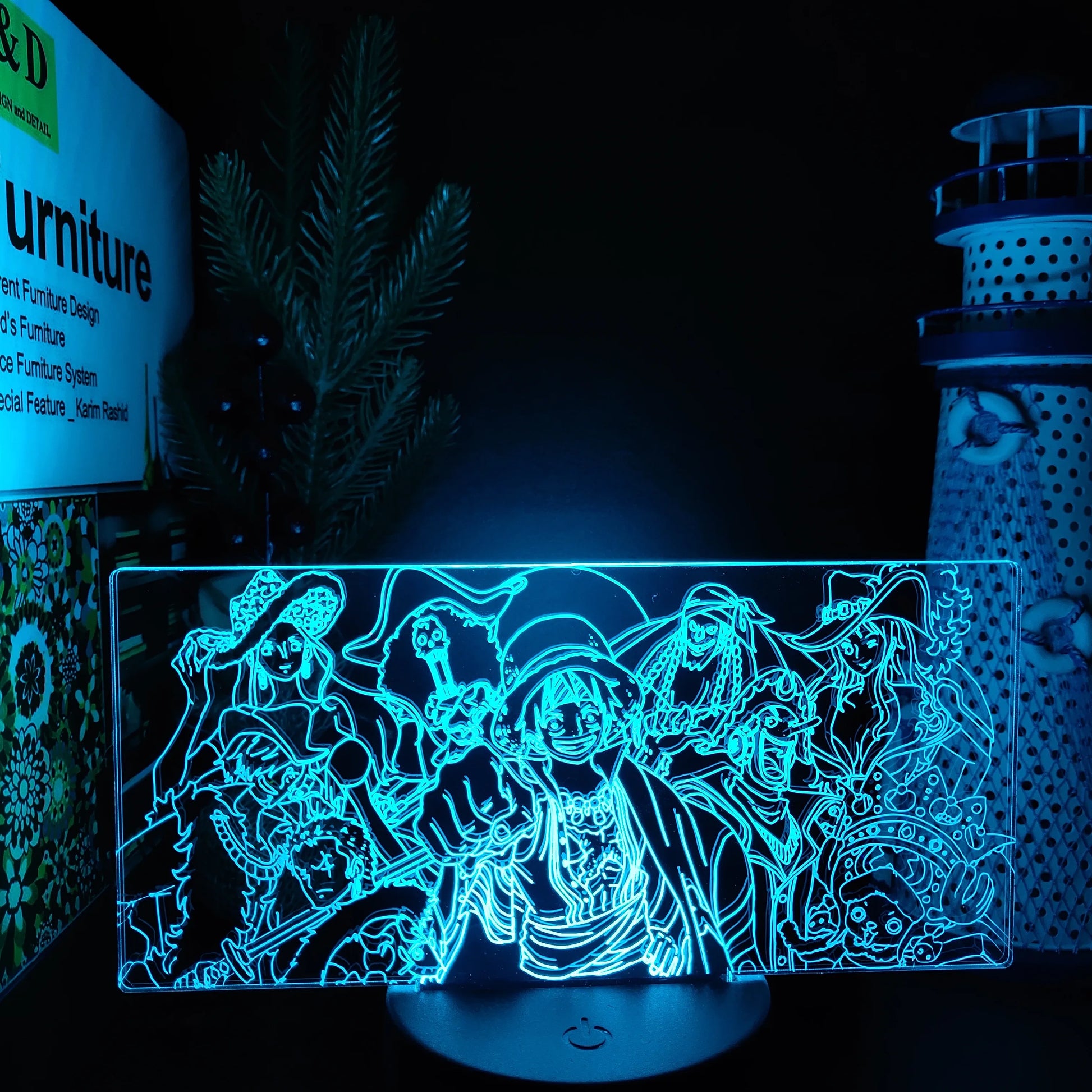 Set 2 One of Piece Multi-Style Night Light LED Color Changing Action Figure Collectables