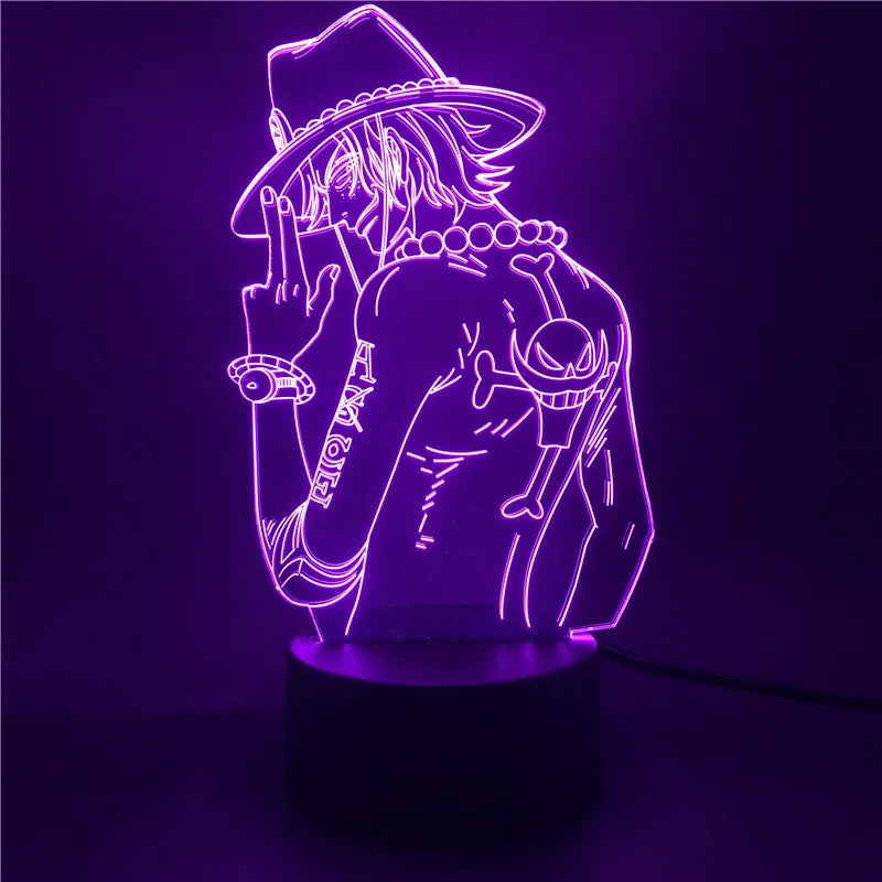 Set 1 One of Piece Multi-Style Night Light LED Color Changing Action Figure Collectables