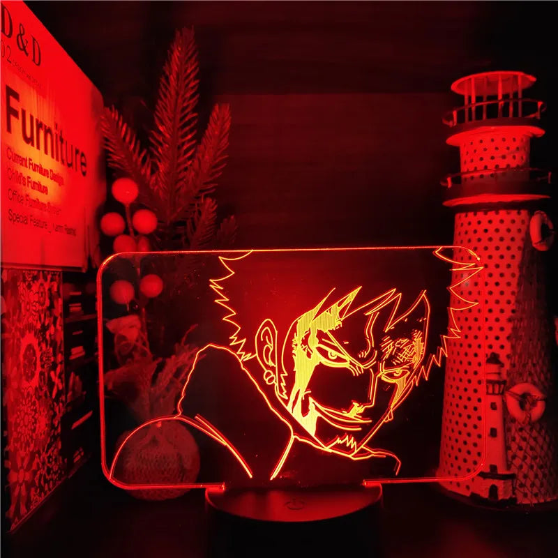 Set 1 One of Piece Multi-Style Night Light LED Color Changing Action Figure Collectables