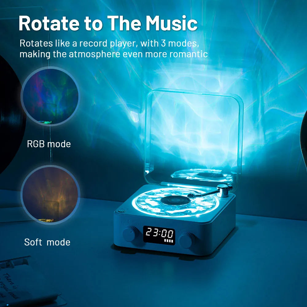 Waves Retro Vintage Portable Bluetooth Speaker with RGB Light