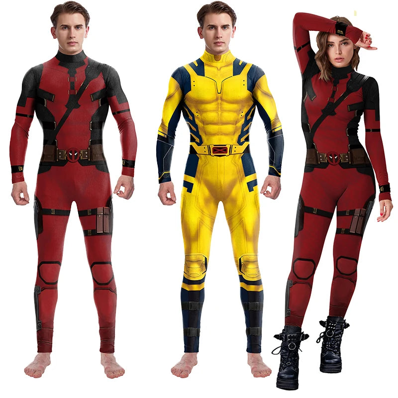 Superhero Wolve Deadpool-ing Cosplay Jumpsuit for Men and Women