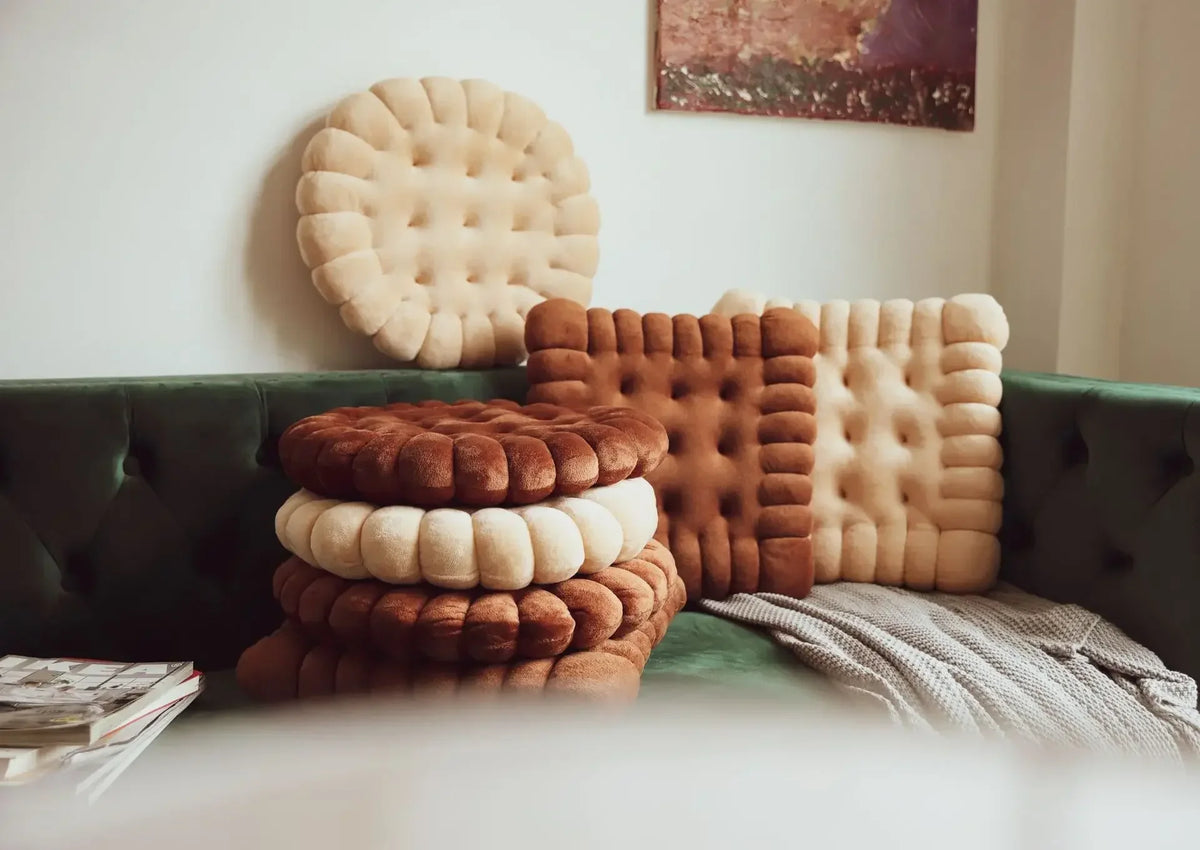 Xavi's Cookie Biscuit Cushion Soft Cute Throw Pillow