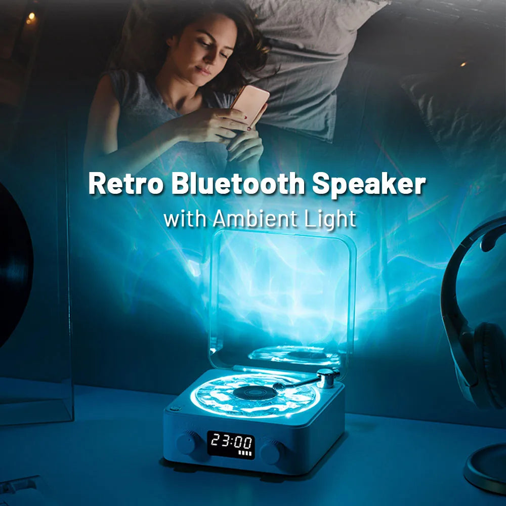 Waves Retro Vintage Portable Bluetooth Speaker with RGB Light