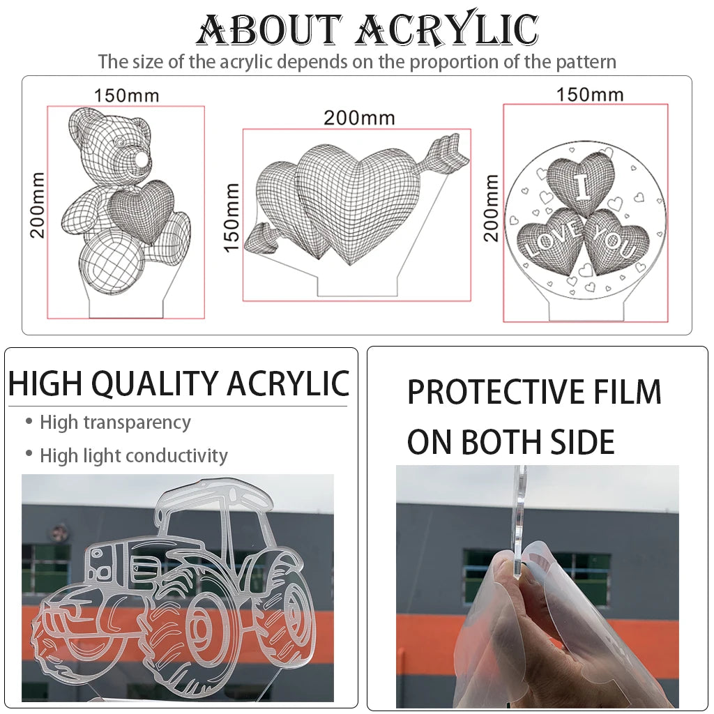 Anime Multi-Style Remote Control LED Night Light Acrylic Stand Figure Collectable