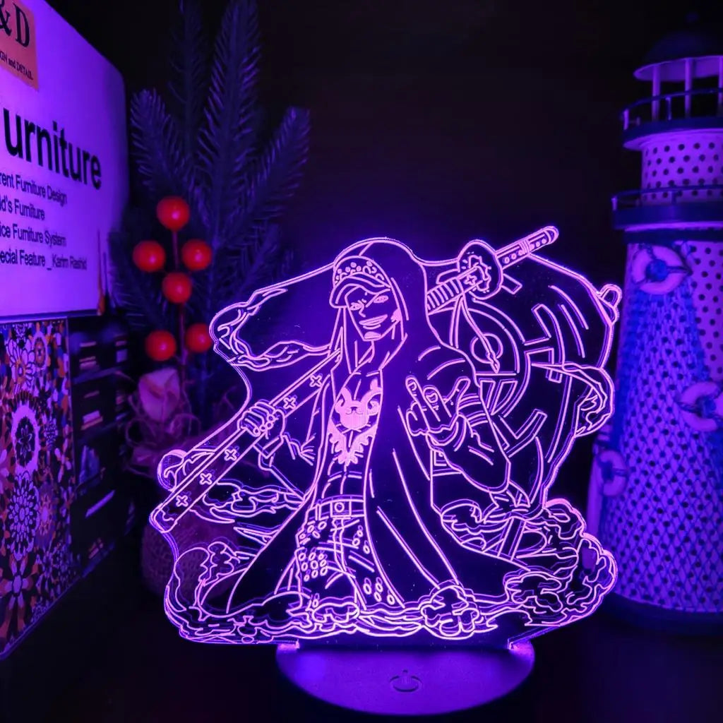 Set 2 One of Piece Multi-Style Night Light LED Color Changing Action Figure Collectables
