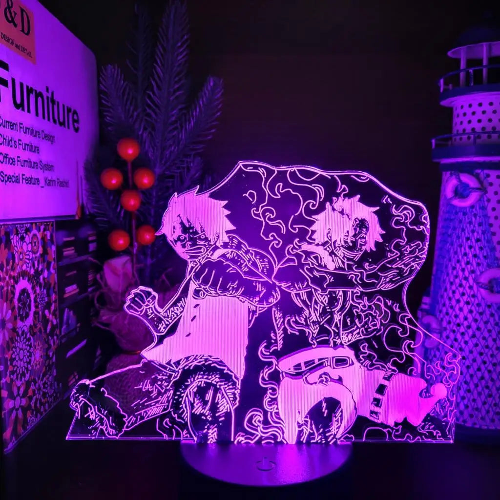 Set 1 One of Piece Multi-Style Night Light LED Color Changing Action Figure Collectables