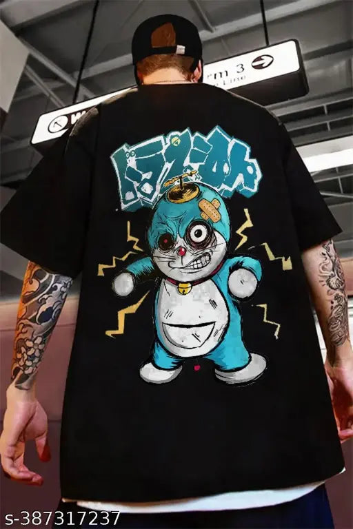 Basic Quality Oversized Angry Doraemon Backprint Unisex Tshirt