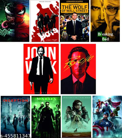 Aesthetic Movie Posters | Set of 10 Size | 21 x 30 cm | Set 1