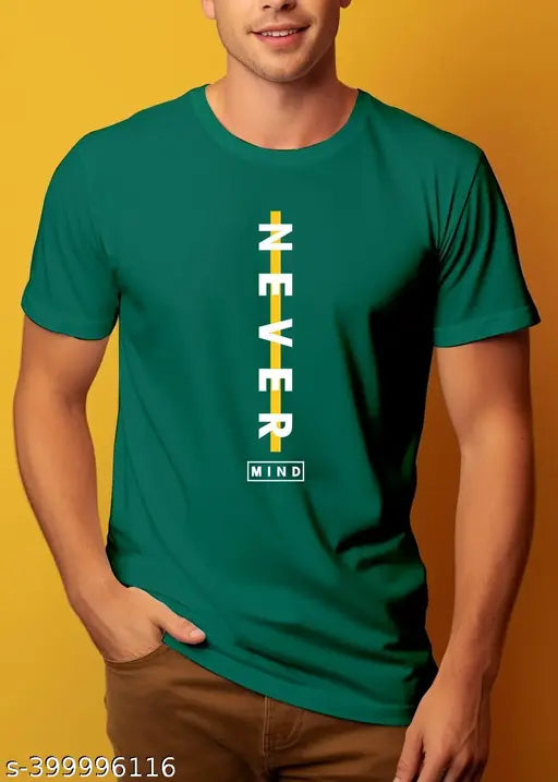 Basic Quality Never Mind Typography Green Unisex T-shirt