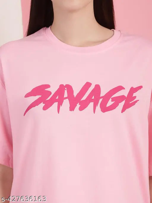 Savage Teddy Basic Oversized Women's T-shirt