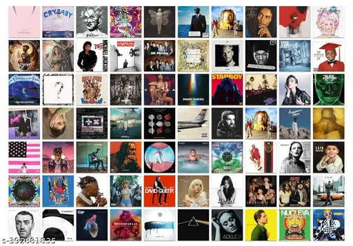 Aesthetic 70 Pcs Music Album Covers Poster Collage | 4 x 4 Inch