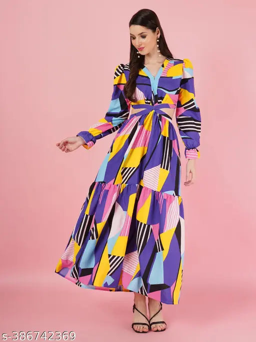 Trendy V Neck Fit and Flare Waist Cutout Dress