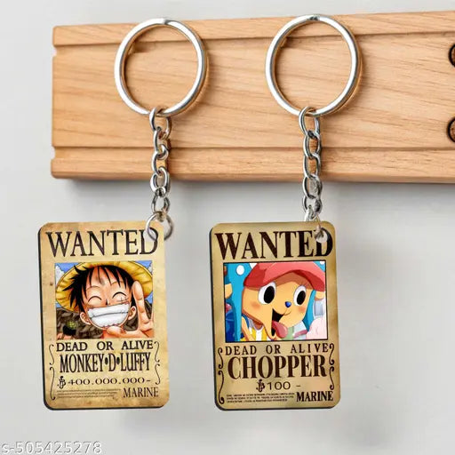 One of Piece Wanted Anime Keychains | Pack of 6