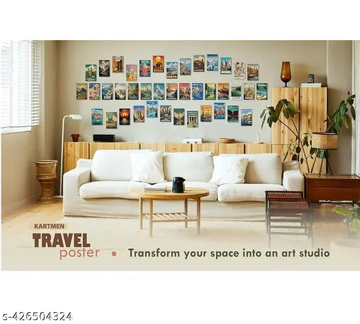 Vintage 54 Pcs Travel Wall Posters