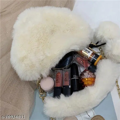 Faux Fur Heart Shaped Handbag