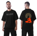 Basic Quality Oversized Dont Hate Meditate Backprint Unisex Tshirt