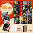 Aesthetic Gaming Poster Collage | Pack of 54 | 4 x 6 Inches
