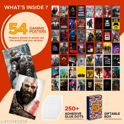 Aesthetic Gaming Poster Collage | Pack of 54 | 4 x 6 Inches