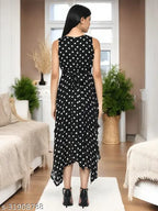 Trendy Printed Multi Pattern Asymmetric Dress
