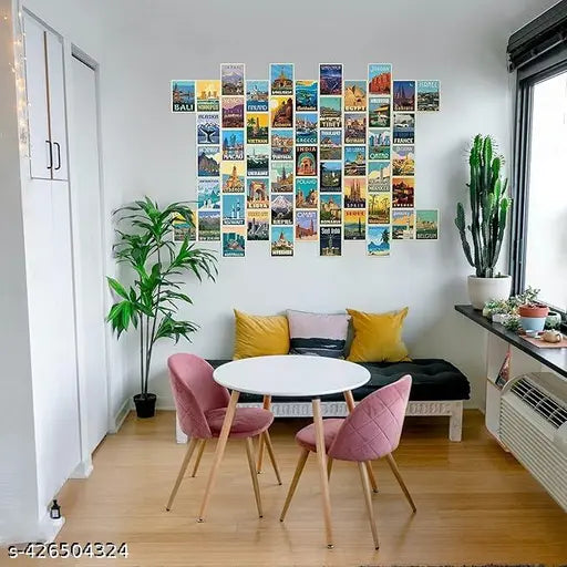 Vintage 54 Pcs Travel Wall Posters