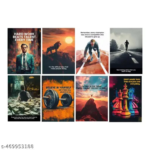8 Motivational Wall Posters A4 Size