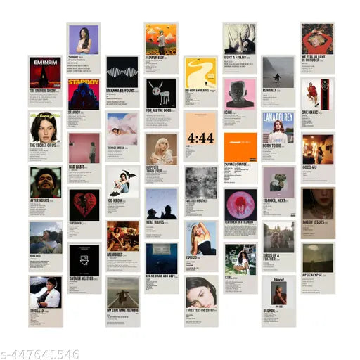 Aesthetic Pop Music Album Poster Collage | 40 pcs | 4×6 Inch