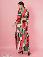Trendy V Neck Fit and Flare Waist Cutout Dress