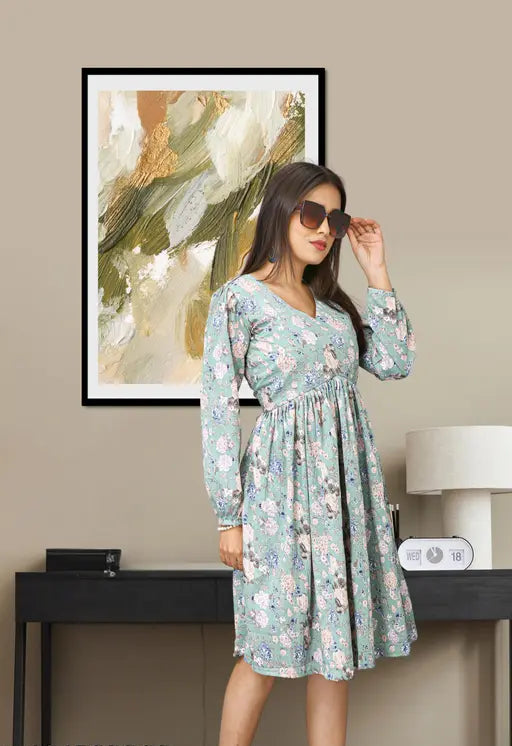 Floral Print Fit and Flare Spring Dress