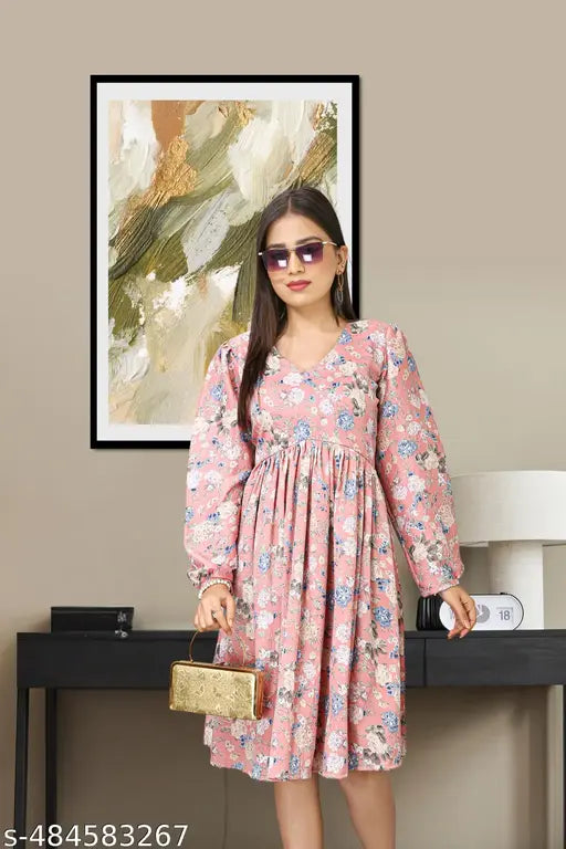 Floral Print Fit and Flare Spring Dress
