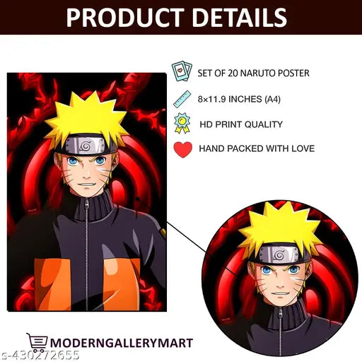 Anime Wall Posters A4 Size | Pack Of 20 | Set 4