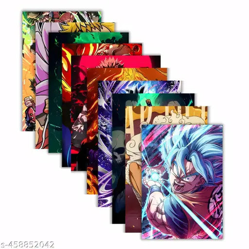Set of 10 Anime Printed Wall Posters 8.3 x 11.7 Inches Set 2