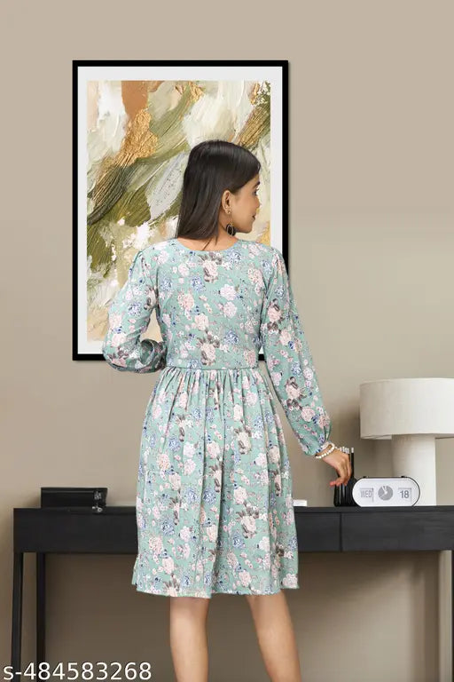 Floral Print Fit and Flare Spring Dress