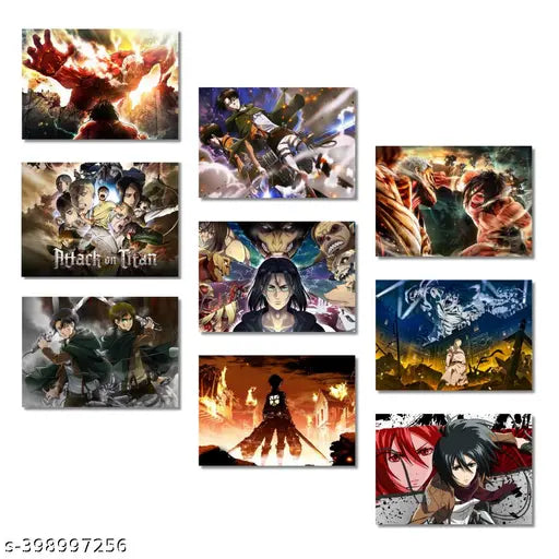 AOT Titan Anime Posters Pack Of 9