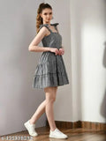 Sleeveless Checked Beach Dress