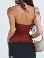 Women's Strapless Polyester Tube Top (Multi Variant)
