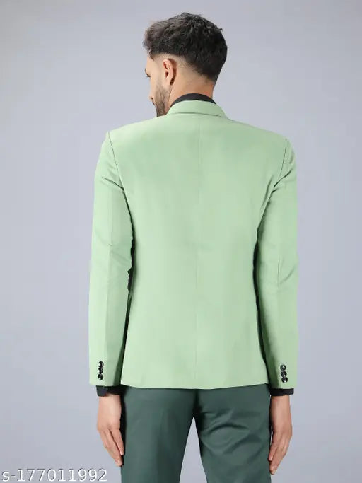 Trendy Olive Pista Green Blazer for Men