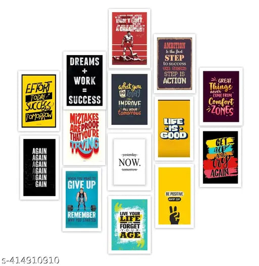 Motivational Poster Collection | Set of 14 | Size A6
