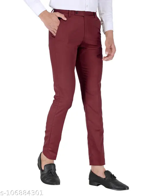 Maroon Slim Fit Trouser for Men