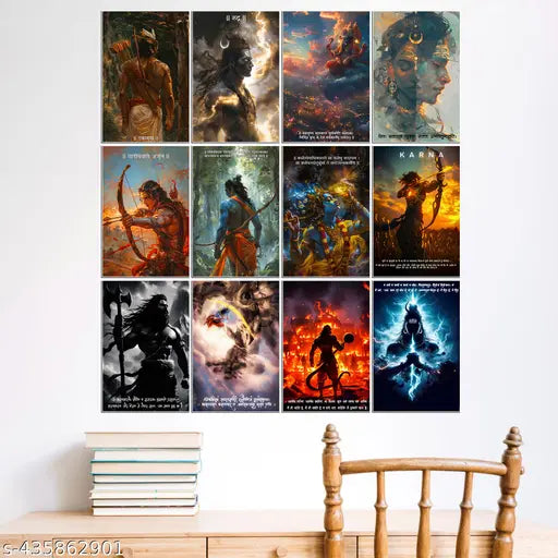 Hindu God Posters | Set Of 12 | A4 Size