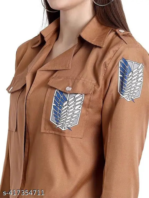 Anime AOT Titan Scout Regiment Cosplay Unisex Khaki Jacket