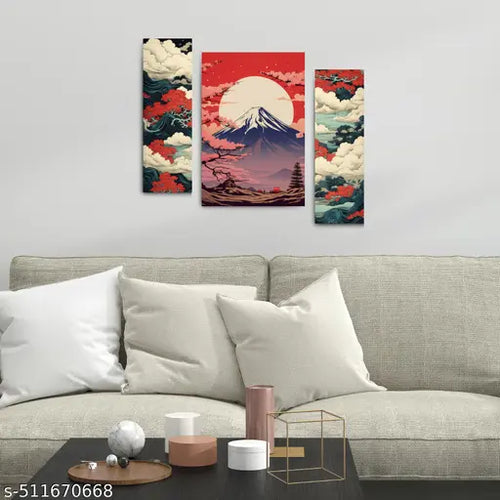 Japanese Theme Set of 3 Wall Painting