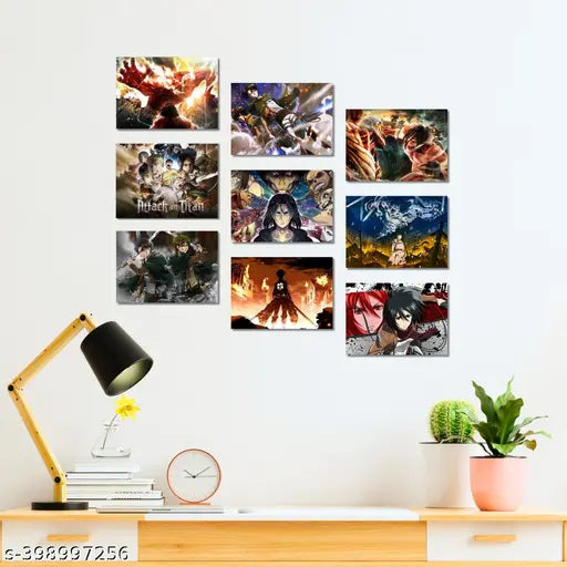 AOT Titan Anime Posters Pack Of 9