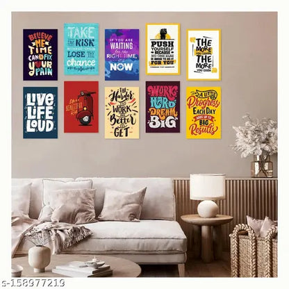 Motivational Quotes Life Life Posters | Pack of 10 | 18 x 12 Inch
