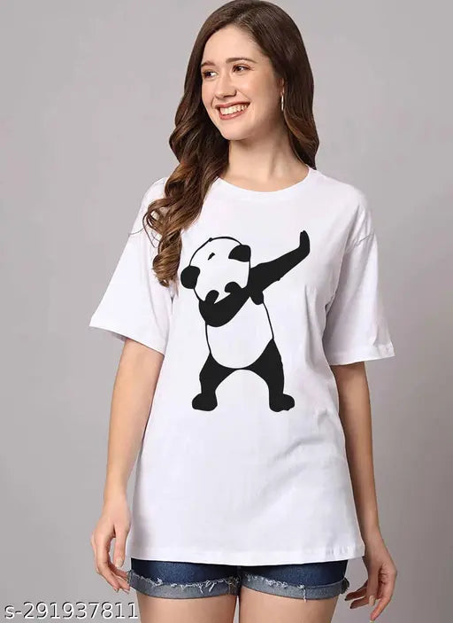 Dab Panda Basic Oversized Women's T-shirt