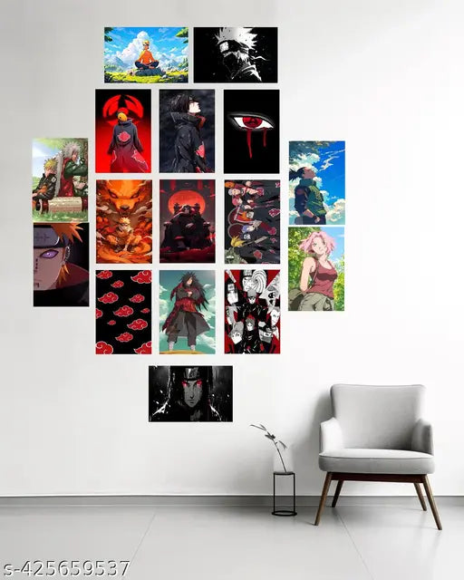 Anime Wall Poster Set of 16 ( 10.5 x 14.8 cm ) Set 1